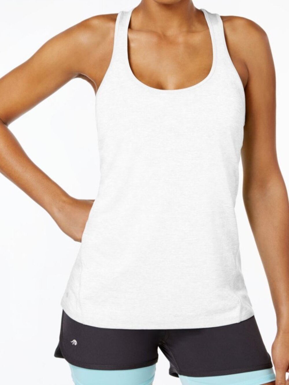 Ideology Womens Activewear Rapidry Heathered Racerback Tank Top